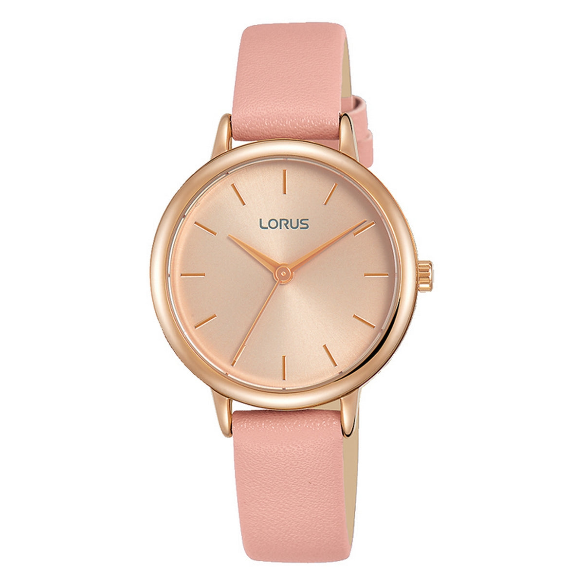 Ladies Rolled Gold Rose Pink Strap Lorus Watch