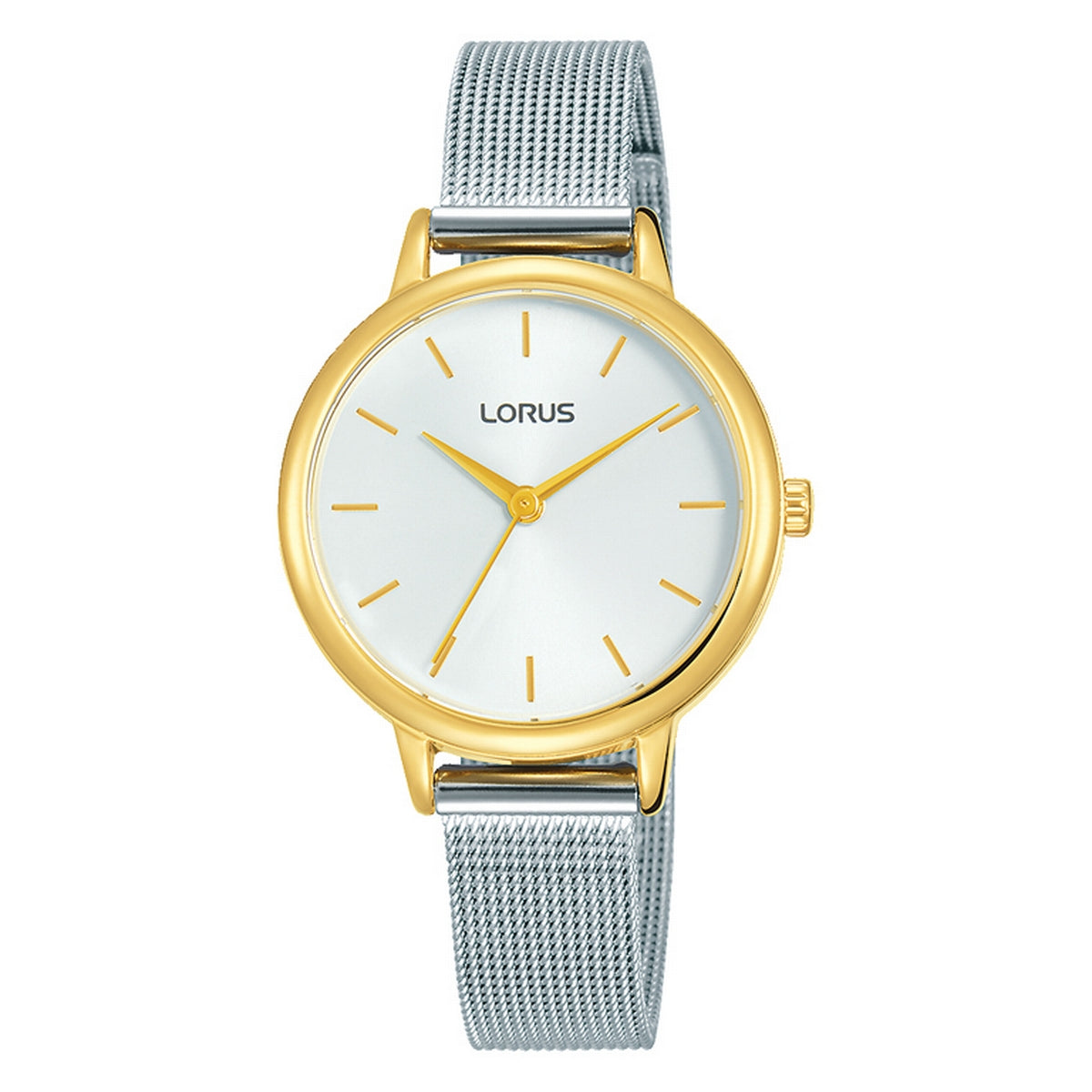 Ladies Stainless Steel Mesh Bracelet White Dial Lorus Watch