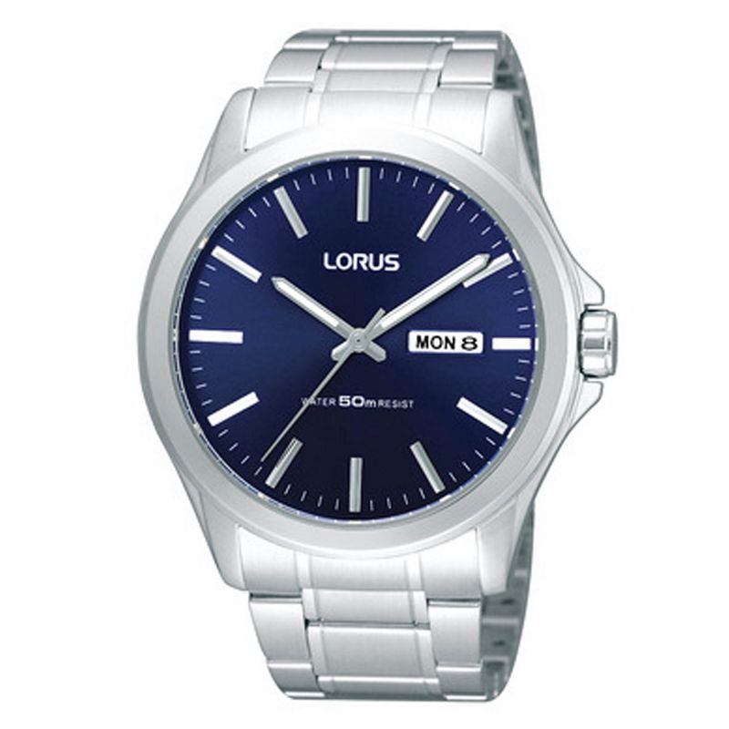 Gents Stainless Steel Blue Date Dial Lorus Watch