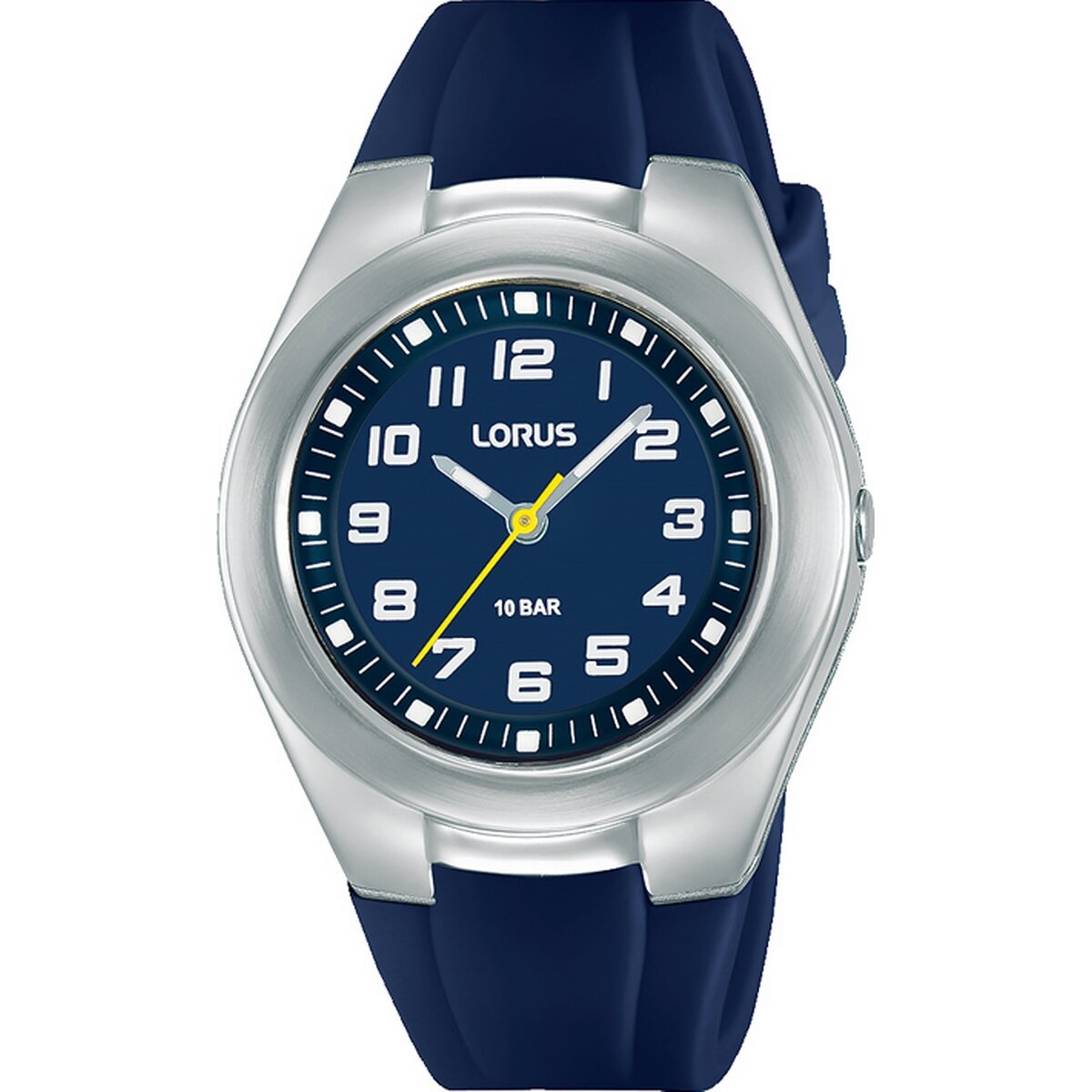 Lorus Silicone Strap Watch With Blue Dial