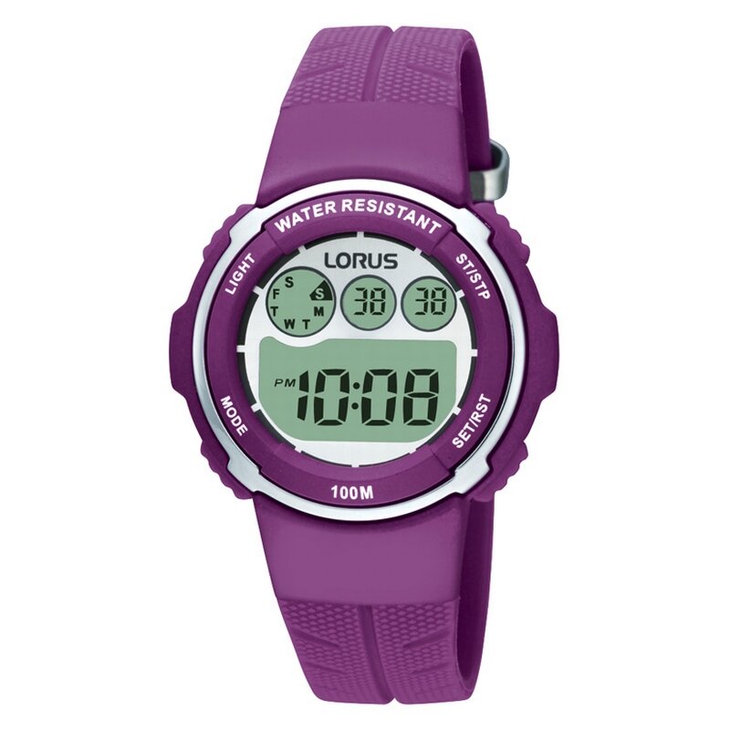 Lorus Digital Purple Strap Watch