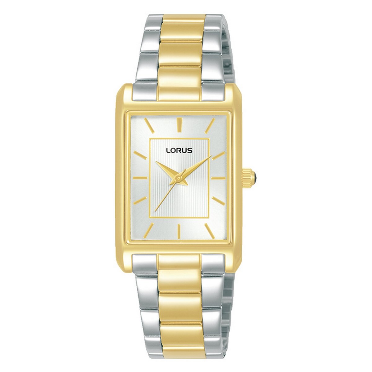 Ladies Lorus Two Tone Rectangular Watch With Batons