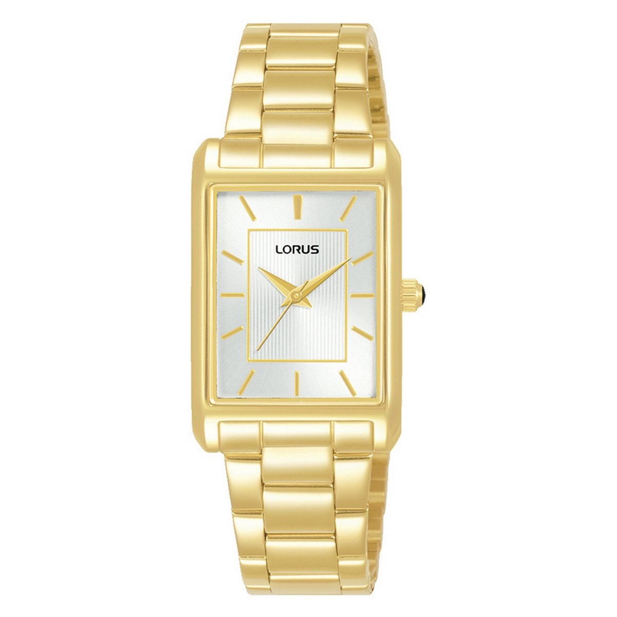 Ladies Lorus Rolled Gold Rectangular Watch With Batons