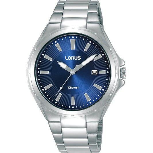 Gents Lorus Stainless Steel Round Blue Dial With Batons