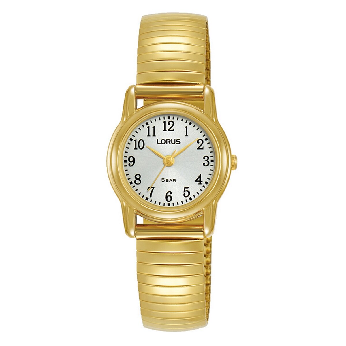 Ladies Lorus Rolled Gold With Round Silver Dial Expanding Brac