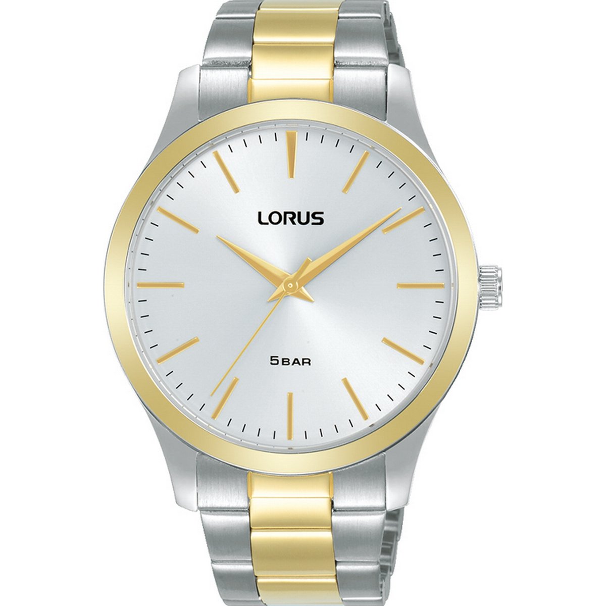 Gents Lorus Two Tone With Round Silver Dial With Batons