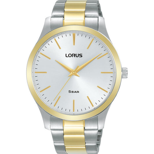 Gents Lorus Two Tone With Round Silver Dial With Batons