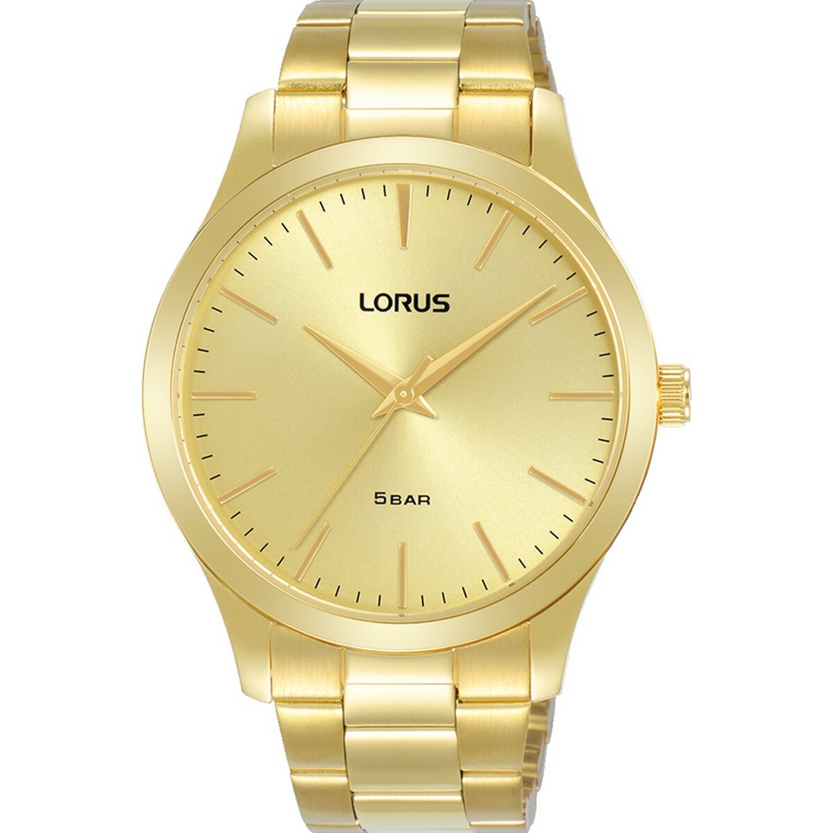 Gents Lorus Rolled Gold With Round Gold Dial With Batons