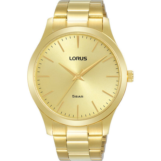 Gents Lorus Rolled Gold With Round Gold Dial With  Batons