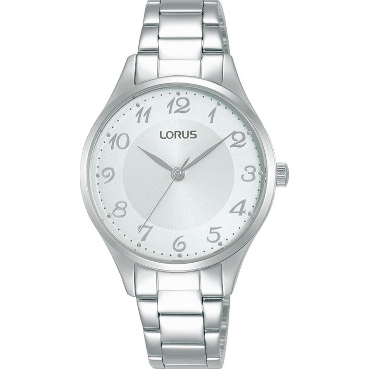 Ladies Lorus Stainless Steel Round White Dial With Full Figures
