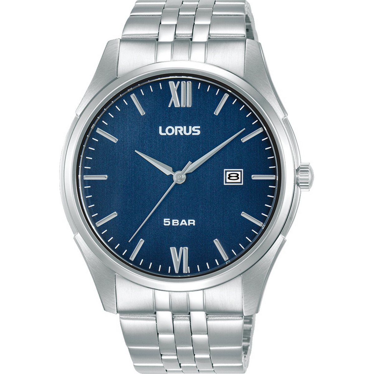 Gents Lorus Stainless Steel Round Navy Dial