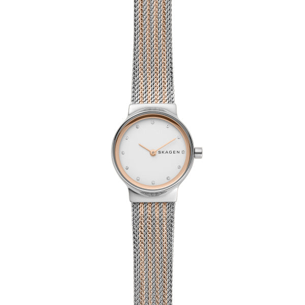 Ladies Two Tone Bracelet Freja Skagen Watch Rose