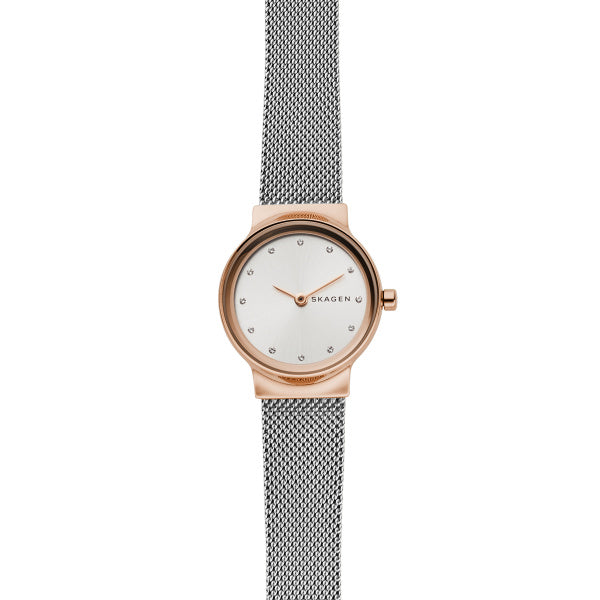 Ladies Two Tone Bracelet Freja Skagen Watch Rose