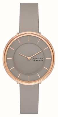 Ladies Skagen Gitte Rose Bezel With Sand Strap + Dial