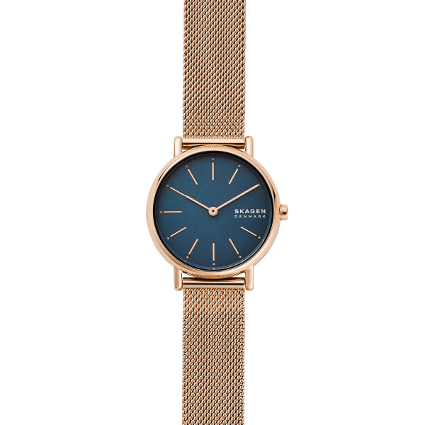 Ladies Rolled Gold Bracelet Signatur Skagen Watch Rose