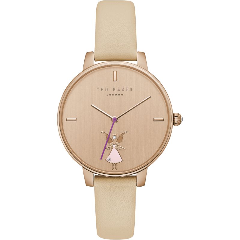 Ted Baker Ladies Fairy Rose Gold Leather Strap Watch
