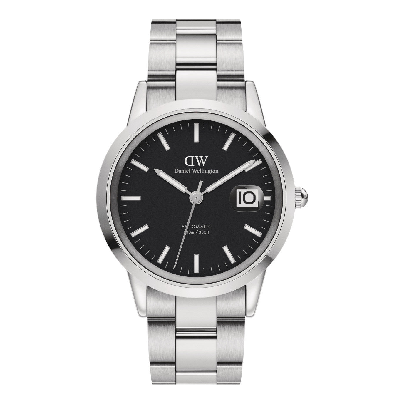Gents Daniel Wellington Stainless Steel Bracelet Automatic Watch With Black Dial