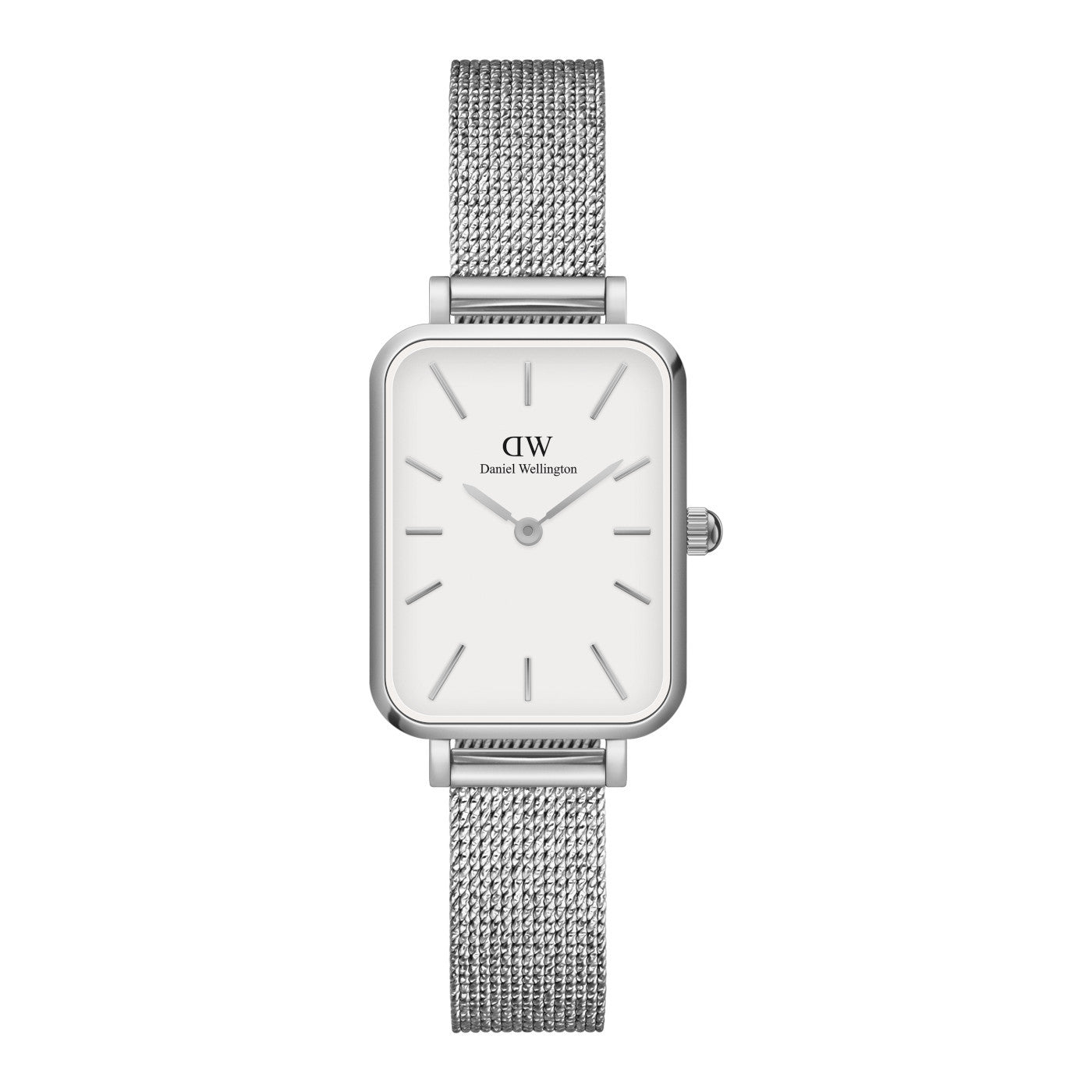 Ladies Stainless Steel Bracelet With White Square Dial Watch