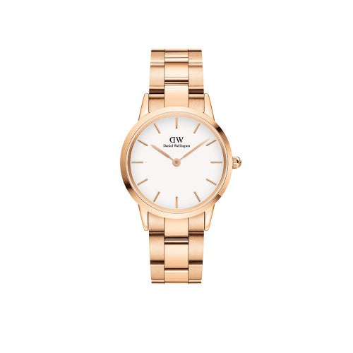 Ladies Rolled Gold Bracelet Rose Iconic Link 32mm White Dw