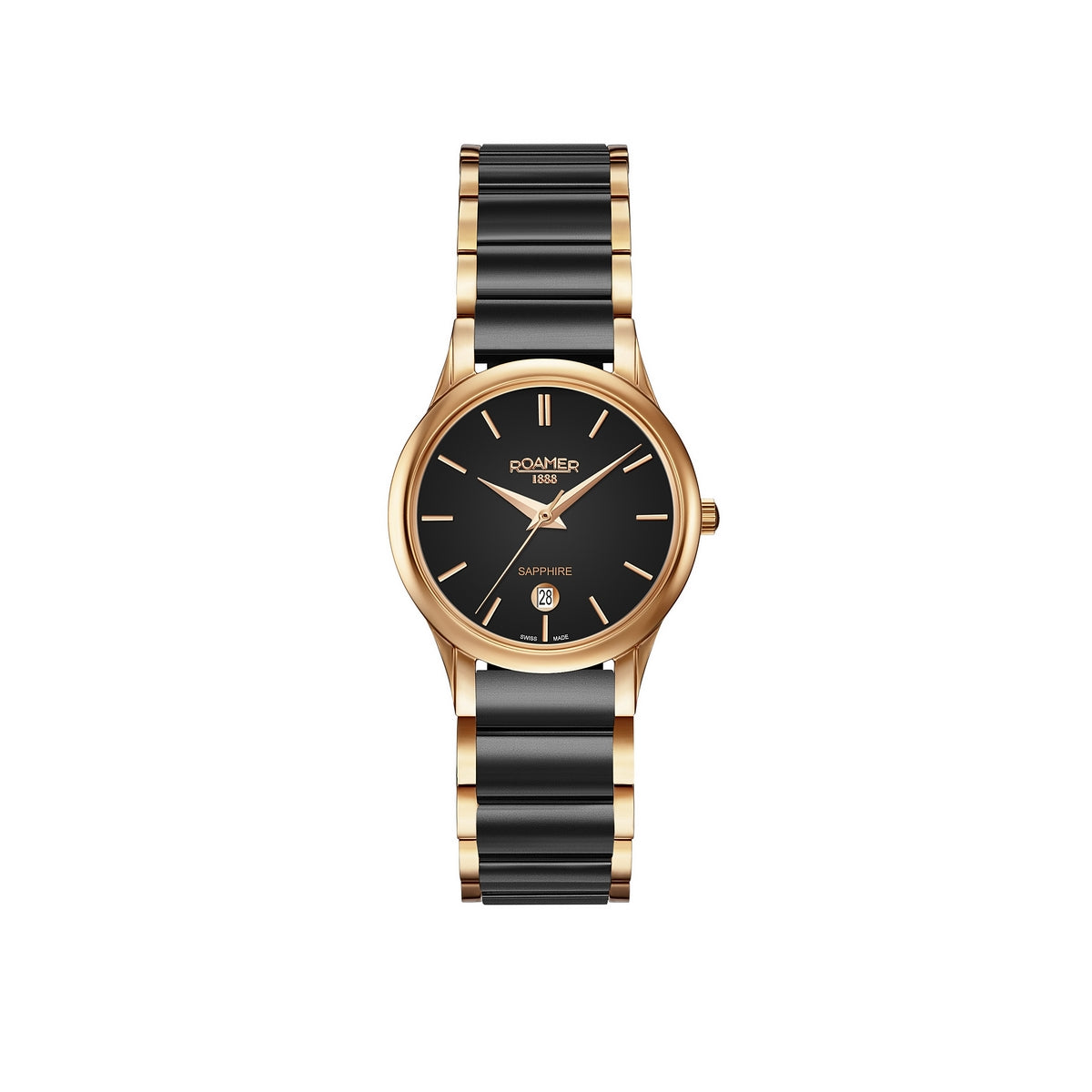 Ladies Stainless Steel & Ceramin C Line Black Roamer Watch