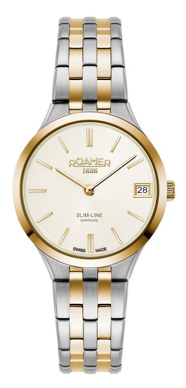 Ladies Mixed Bracelet Champagne Dial Slimline Classic Roamer