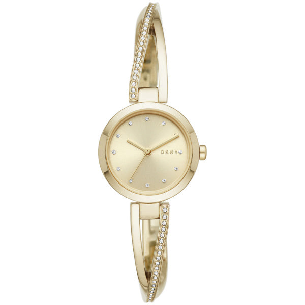 Ladies Rolled Gold And Cubic Zirconia Crosswalk DKNY Watch