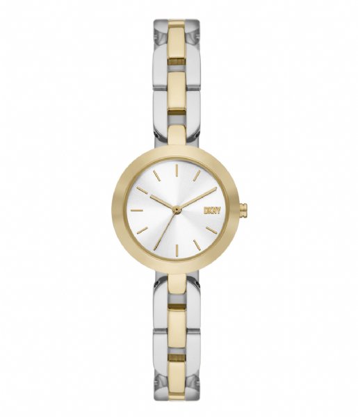 Ladies DKNY Two Tone Round Silver Dial