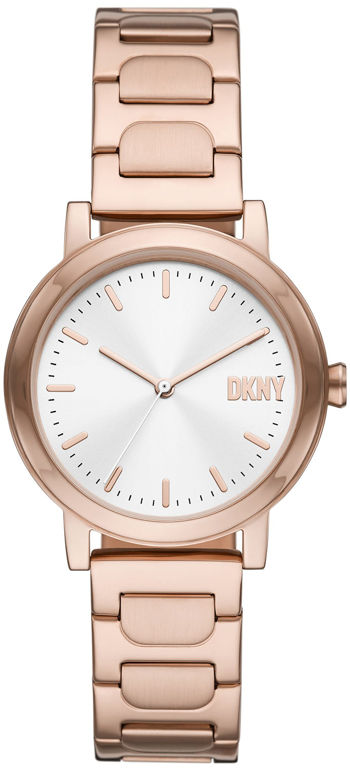 Ladies DKNY Rose Round White Dial