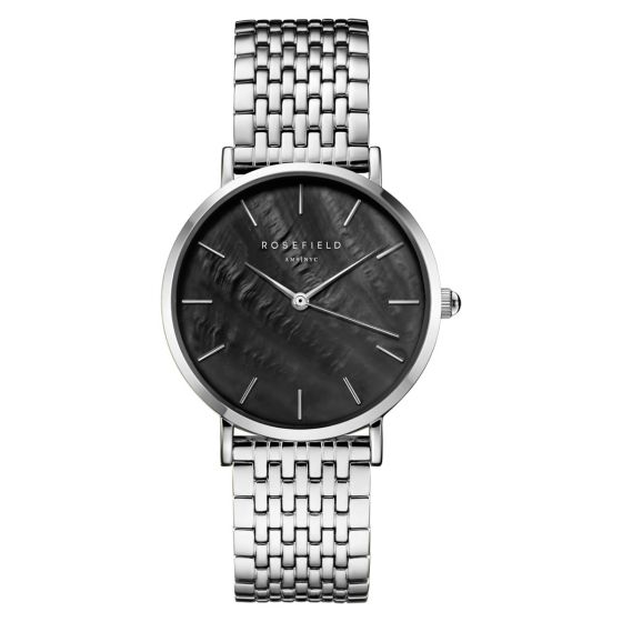 Ladies Rosefield Black Mother Of Pearl Watch