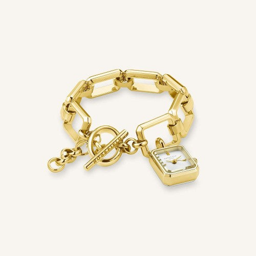 Ladies Rolled Gold Rosefield Octagon Charm Tbar Watch