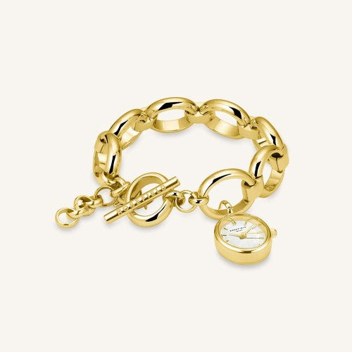 Ladies Rolled Gold Rosefield Oval Charm Tbar Watch