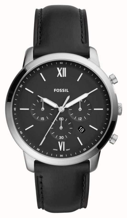 Genys Fossil Stainless Steel Black Starp Black Chronograph Watch