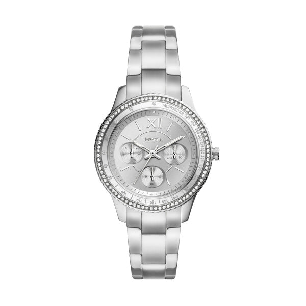 Ladies Stainless Steel Silver Dial Stella Sport Fossil Watch