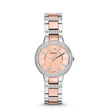 Ladies Two Tone Rose Stainless Steel Virginia Fossil Watch