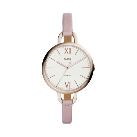 Ladies Rolled Gold Strap Fossil Annette Watch In Rose