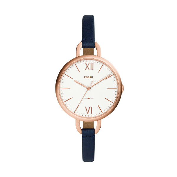 Ladies Rolled Gold Strap Fossil Annette Watch In Rose