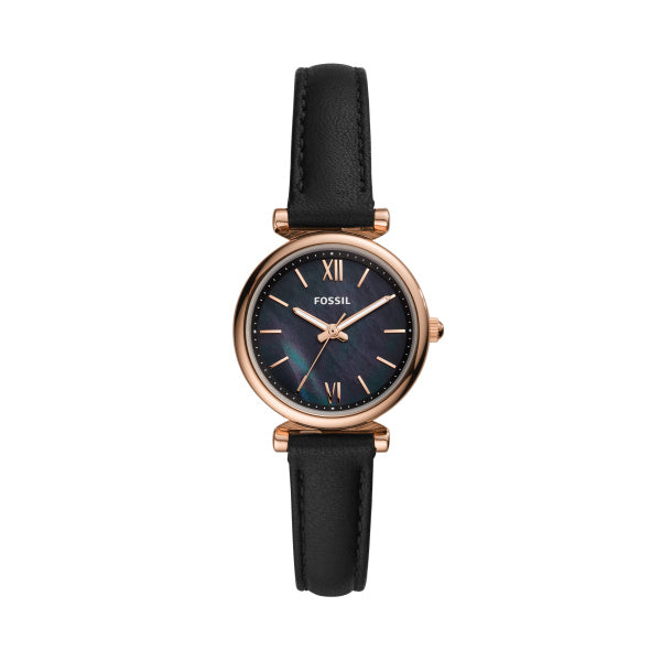 Ladies Rolled Gold Rose Carlie Mini Strap Fossil Watch