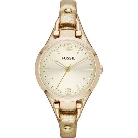 Ladies Gold Plated Fossil Georgia Strap Watch