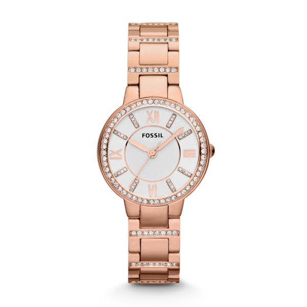 Ladies Rolled Gold Rose Virginia Fossil Watch