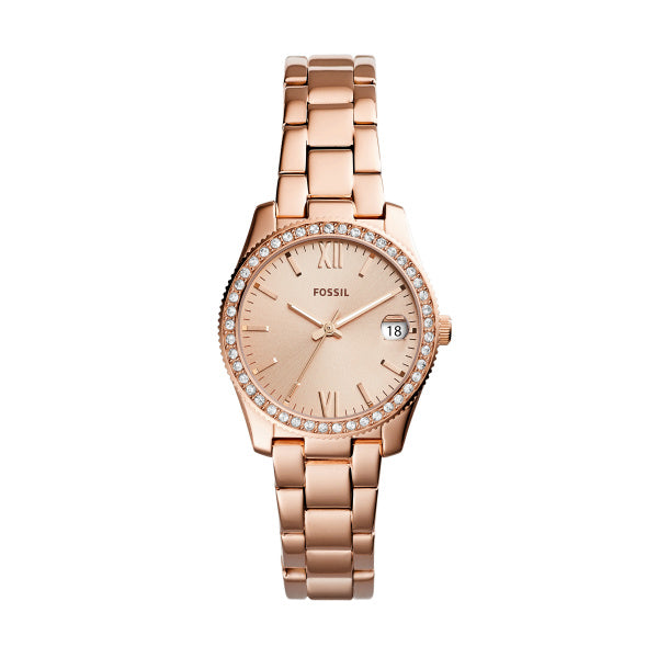 Ladies Rolled Gold Rose Bracelet Scarlette Mini Fossil