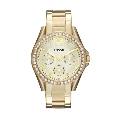 Ladies Fossil Cubic Zirconia Dial Chronograph Watch