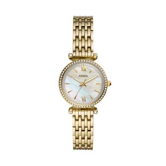 Ladies Rolled Gold Fossil Carlie Mother Of Pearl Watch