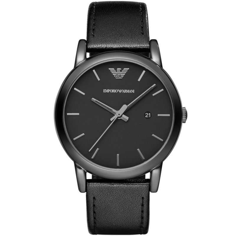 Gents Stainless Sttel Black Strap Black Dial Luigi Armani Watch NevilleJewellers