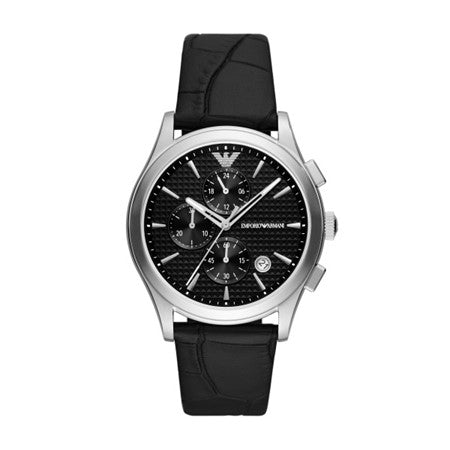 Gents Armani Black Chronograph Paolo Watch