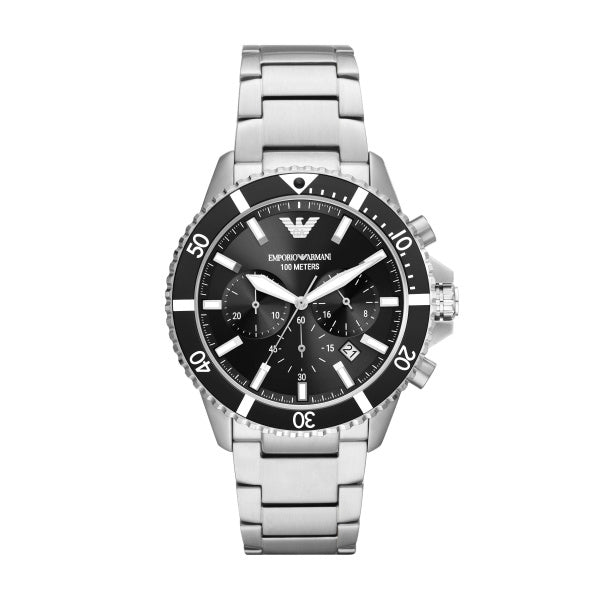 Emporio Armani Black Chronograph Diver Gents Watch