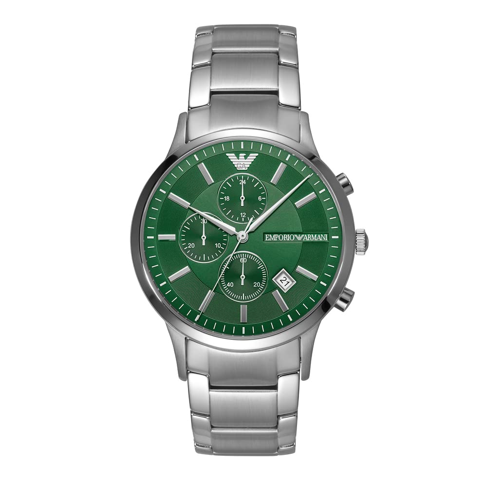 Emporio Armani Green Chronograph Dial Gents Watch