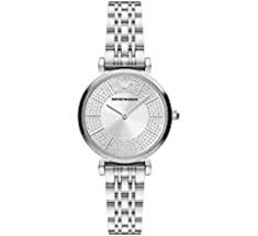 Emporio Armani Silver Cubic Zirconia Ladies Watch