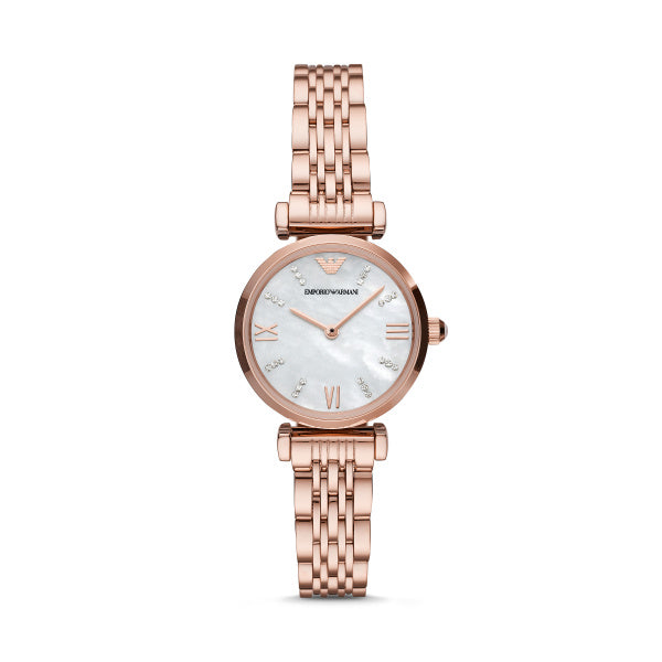 Ladies Rolled Gold Rose Bracelet Emporia Armani Watch