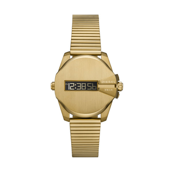Gents Rolled Gold Bracelet Digital Baby Chief Diesel Watch