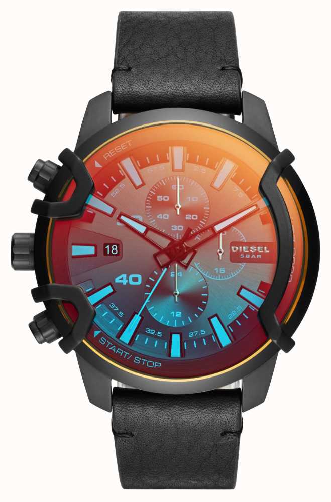 Gents Diesel Black Stainless Steel Chronograph Black Strap